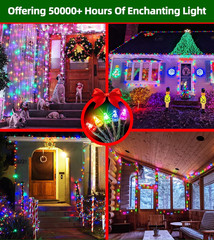 1500 LED 470FT Christmas Lights Outdoor,12 Lighting Modes Christmas String Light