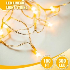 100FT Warm White LED String Lights 300 Waterproof Fairy Lights Indoor Outdoor