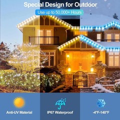 200Ft Permanent Outdoor Lights for House, App & Remote Control, RGB Smart Eaves