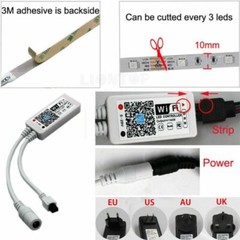 5050 3528 RGB SMD LED Strip Light WiFi IR BT Remote DC12V Power Supply