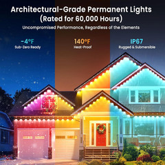 150Ft Smart RGB Outdoor Lights, Waterproof, Alexa & Google Assistant Compatible
