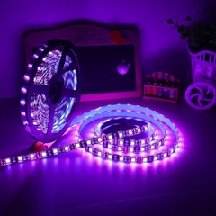 5M RGB LED Strip Light Waterproof Black PCB 5050 SMD Tape Rope String Light 12V