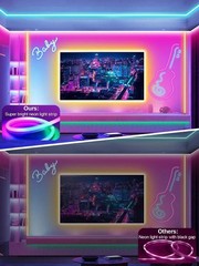 100Ft LED Neon Rope Lights with App and Remote Control, IP65 Waterproof Neon Str