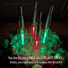 Pack of 2 LED Light Sticks for Wine Bottles Lamps Christmas Decorations 7 Colors