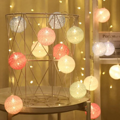 10/20 LED Cotton Ball LED String Lights Fairy Garland Decoration