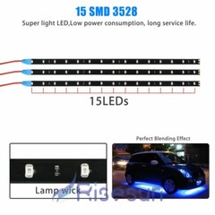 6 PCS 12V 12″ 1FT 15SMD Flexible LED Strip Light Waterproof For Car Truck Boat