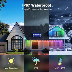 Permanent Outdoor Lights, 100Ft RGB Color Chasing String Lights with 16 Million