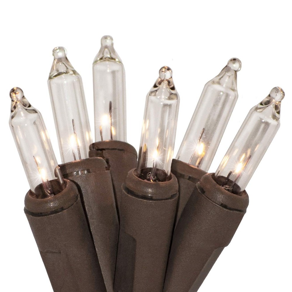 612 Vermont 35 Clear Mini Christmas String Lights on Brown Wire 35,