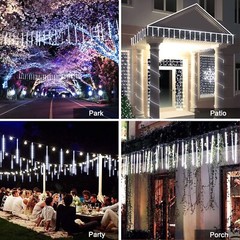 Meteor Shower Lights Rain Drop Snowfall Icicle String Lights for Xmas Tree