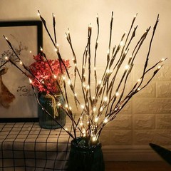 4 Pack Lighted Willow Branches 30IN 80 LED Battery Operated Tree Branch Decor