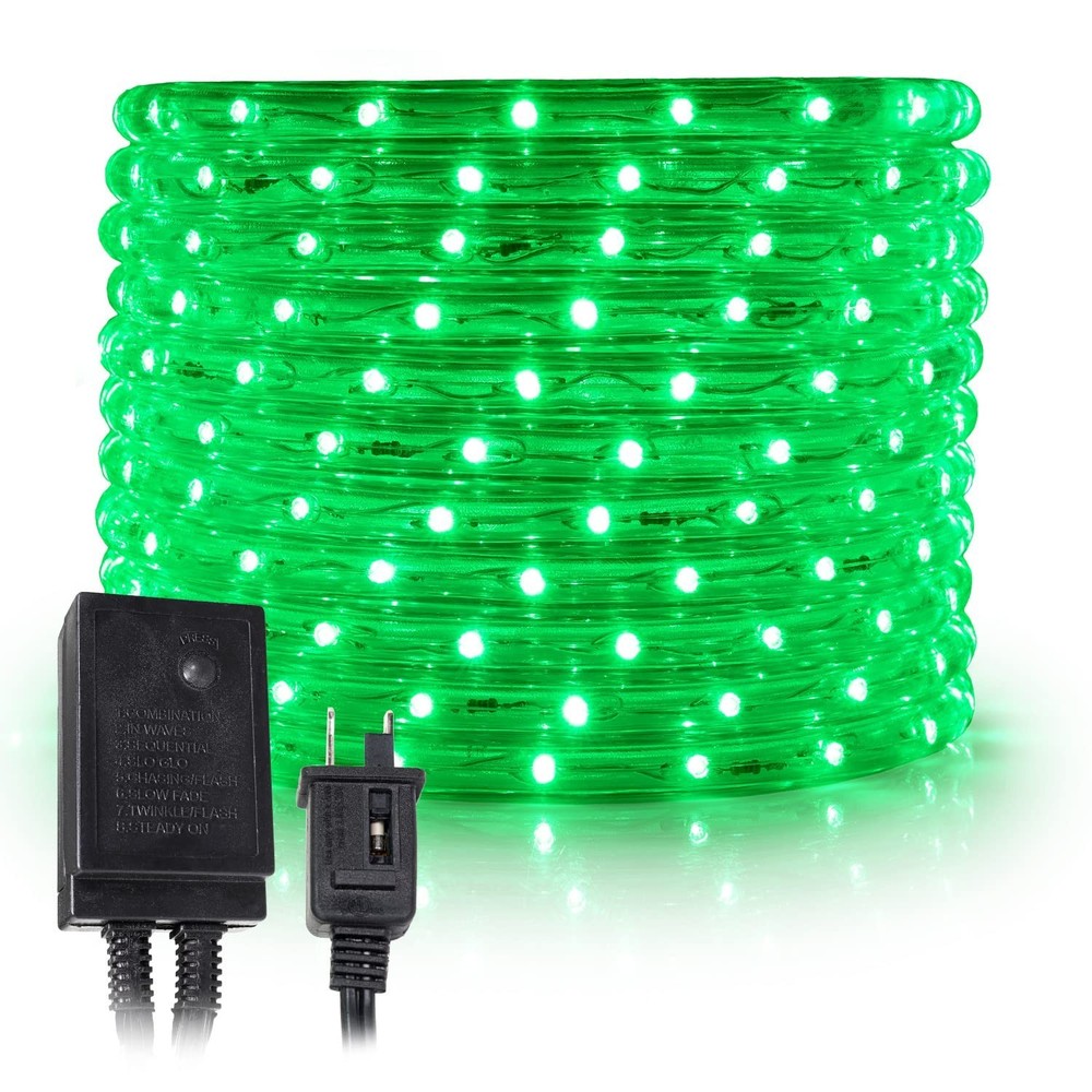 WYZworks 60ft Green 648LED Rope Light, 8 Modes, Waterproof Outdoor Accent Light