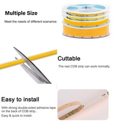 24V 1 2 5 Rows COB LED Strip Light Super Bright 320 600 1600 LEDs Flexible Tape