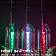 Pack of 2 LED Light Sticks for Wine Bottles Lamps Christmas Decorations 7 Colors