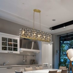 Modern Champagne Gold Oval Crystal ceiling chandelier Luxury Home Decor Light