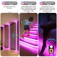 Motion Sensor LED Light Strip Indoor 19.68ft/6M, Under Bed Lights RGB Color C…