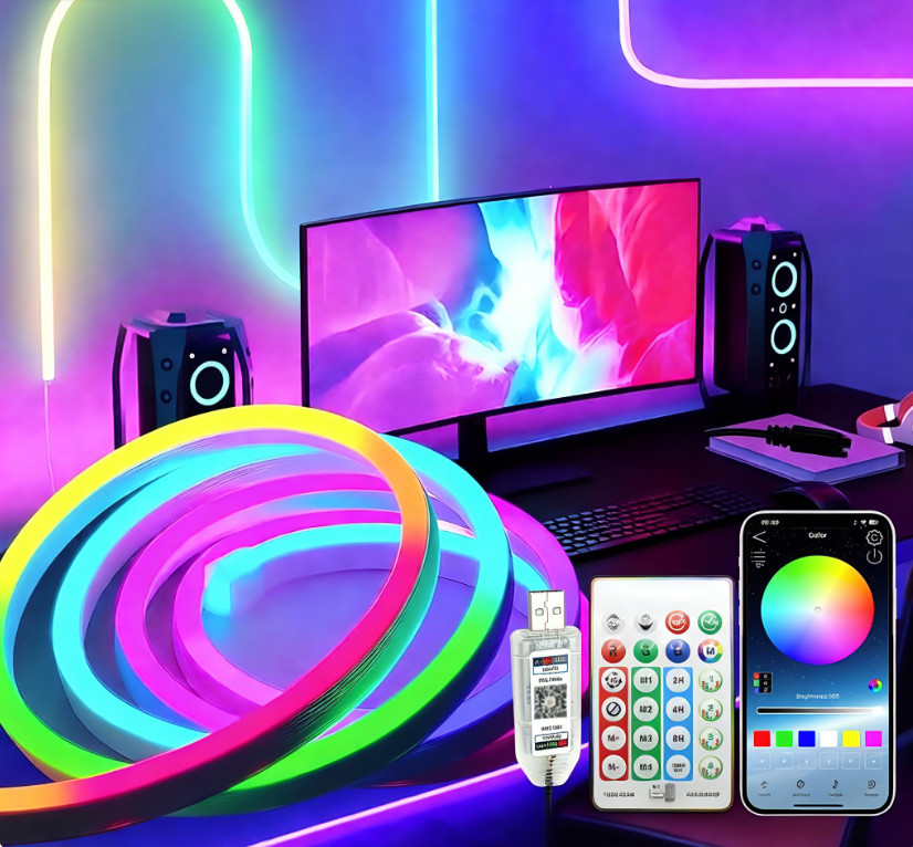 Smart LED Strip Lights, Neon Rope Light with App/Remote Control, Color Changing
