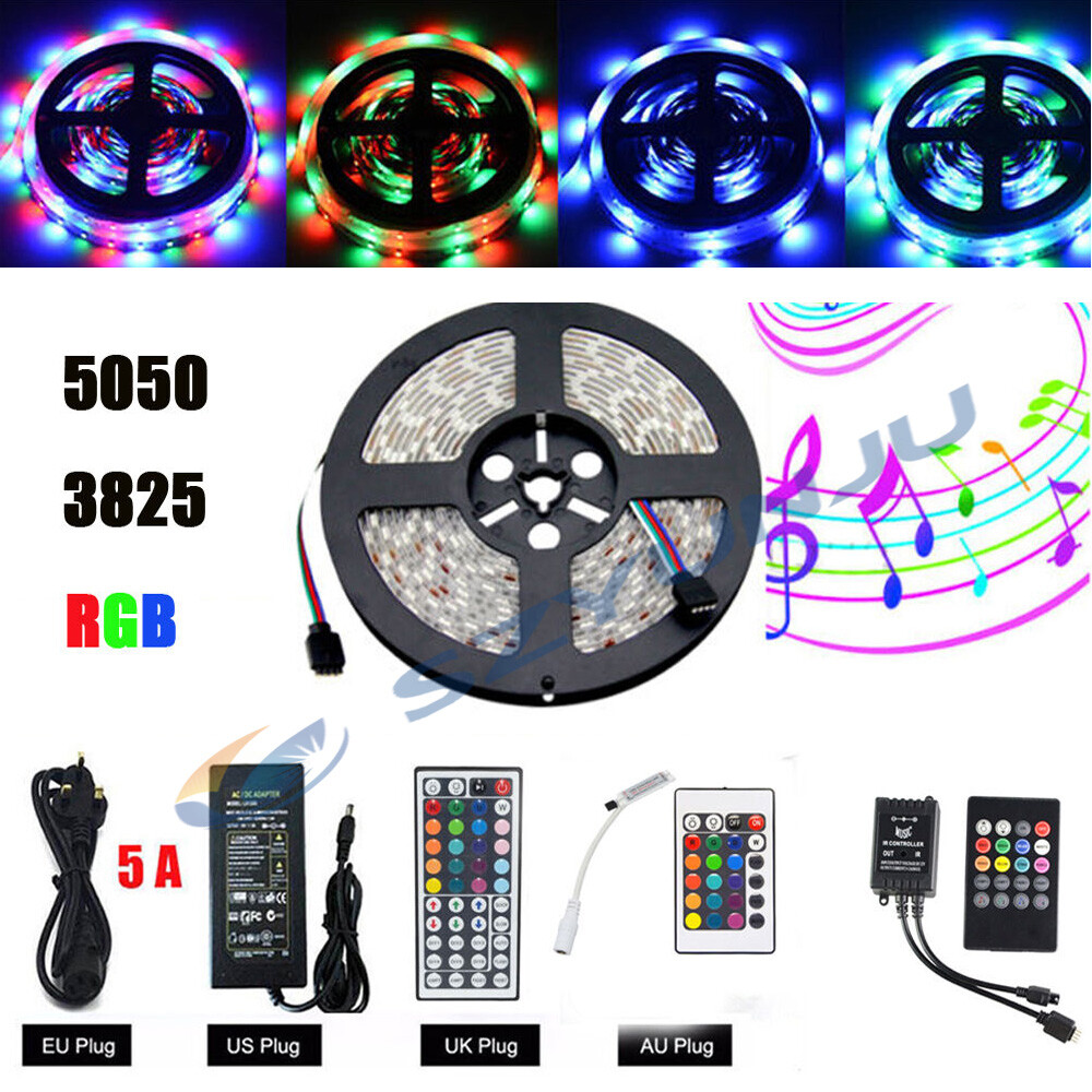 DC 12V Flexible RGB Led Strip 3528 5050 SMD 300 Leds String Light White lamp 5M