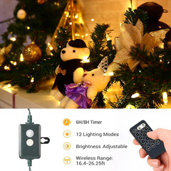 33ft 100-LED Color Changing Christmas Lights, Remote, 12 Modes