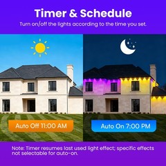 100FT Permanent OutdoorRGB LED Lights APP/Remote Control IP65 Waterproof Vibrant