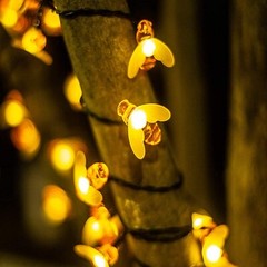 50 LED Solar Powered Bee String Lights Outdoor Yard Garden Decor Waterproof Lamp