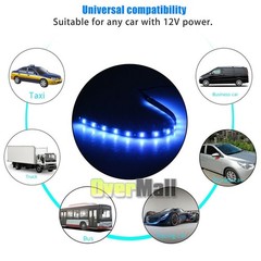 Blue 5PCS 12V 12″ 15SMD Flexible LED Strip Light Waterproof For Car Truck Boat