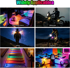 Wireless LED Lights for Car, High-Brightness Wireless Rock Lights with 8 Colors