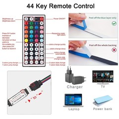 RGB LED Strip Lights USB 5V 44-Key Remote TV Backlight Room Party Decor 1-20M