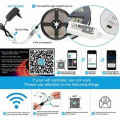 5050 3528 RGB SMD LED Strip Light WiFi IR BT Remote DC12V Power Supply