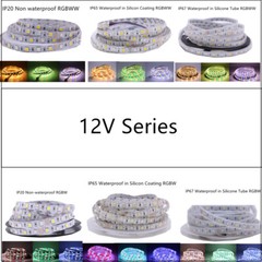 12V 24V SMD 5050 RGB CCT LED Strip Waterproof DC CCT RGBW RGBWW string light 5m