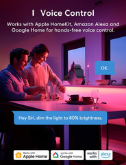 Smart LED Strip Lights, 16.4Ft Wifi Strip Work with Apple Homekit, Alexa, Google