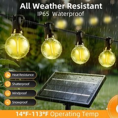 100 FT Guirnalda Cadena Tira De Bombillas Luces LED Para Exterior Patio Jardin