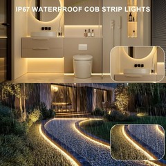 100ft COB Outdoor LED Strip IP67 Waterproof, 3000K Warm White
