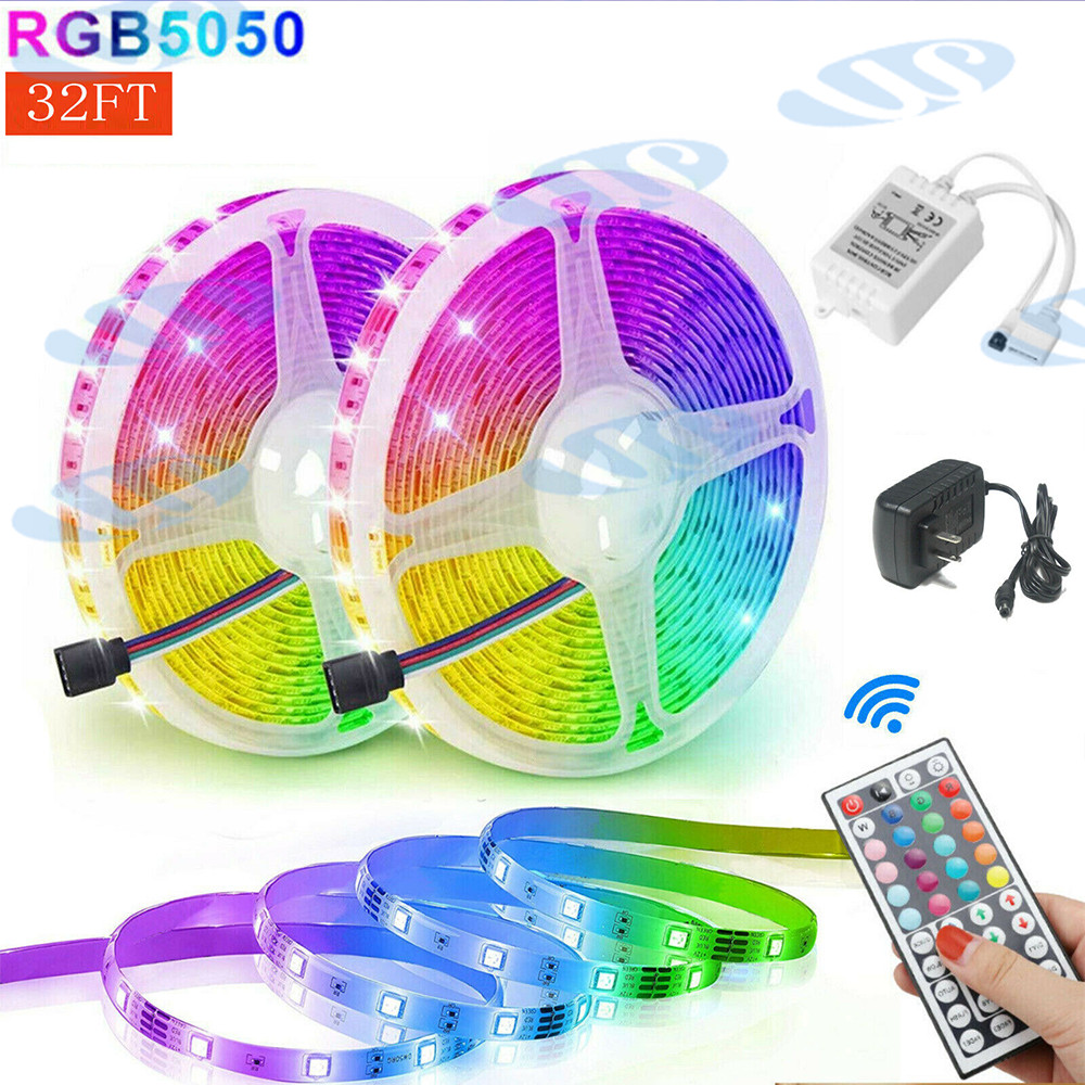 Waterproof 5050 RGB LED SMD Strip Light Remote Fairy Lights Room TV Party Bar