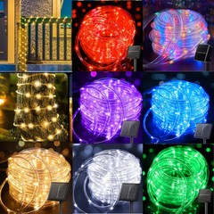 Solar Rope light Outdoor 8 Modes Fairy Lights for Camping Party Pool Patio Tree