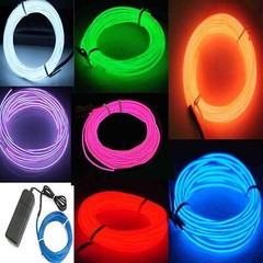 Neon LED Lights Glow EL Wire String Strip Rope Tube Decor Car Party + Controller