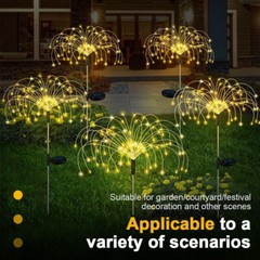 150 LED Solar Firework Lights Outdoor Waterproof Path Lawn Garden Decor Lamp