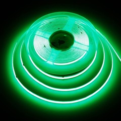12v Cob Led Strip Green 16.4ft Waterproof Ip65 Super Bright 2400leds Dotless Out