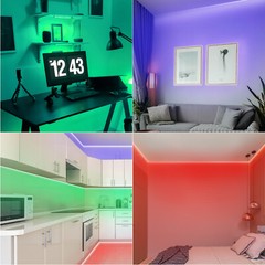 Led Strip Lights 16 Ft 5m Flexible Multi Color RGB 2835 300 leds 4 Pin+Tape 12V