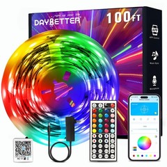 DAYBETTER LED Strip Lights 100ft, Smart Lighting with App 100FT, Multicolor