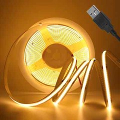 USB COB Strip DC 5V 320Leds/M Pink/Red/White/Ice Blue/Yellow Cabinet Light Lamp