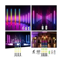 4Pack Professional 360 DJ Tube Light Bar Stand with Case Battery Powered IP65…