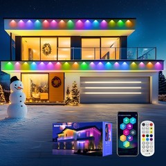 TJOY 100ft Permanent Outdoor Lights IP67 Smart RGB+IC Eaves LED Lights with App