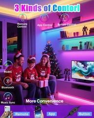 Small LED Strip Lights for Bookshelves,RGBIC Shelves & TV Backlight