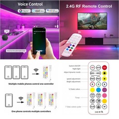 Apple HomeKit 40M 30M 20M 10M 60LEDs/M WiFi Music LED RGB Strip Light w/ 12V PSU