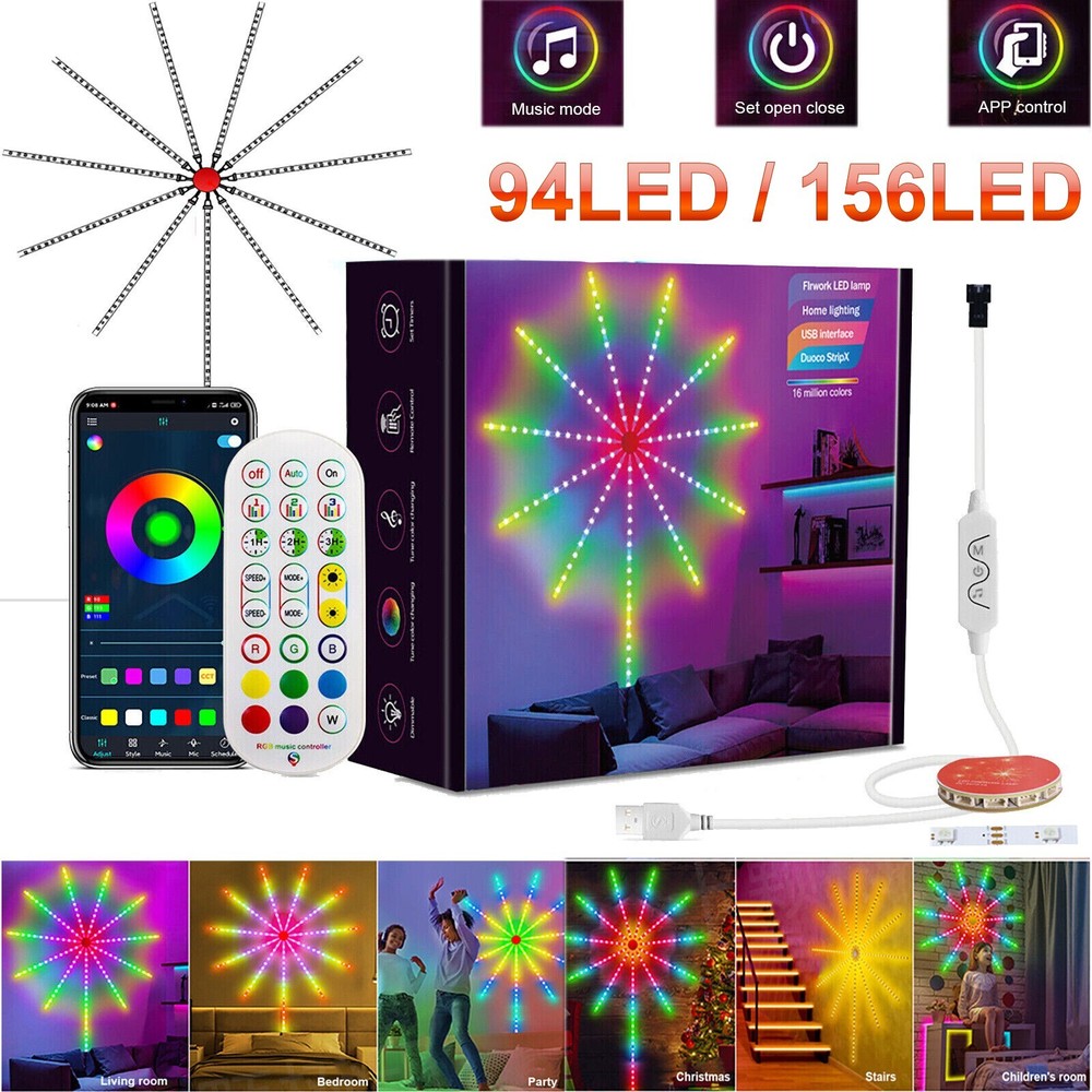 LED Firework Strip Light Dream Color RGB USB Smart Music Sync APP Remote Control