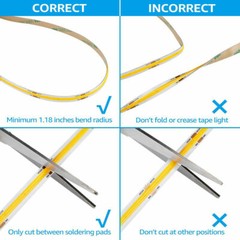 3mm 5mm 8mm COB LED Strip Light Tape Light 24V 384LEDs/m RA90 for Bedroom Indoor