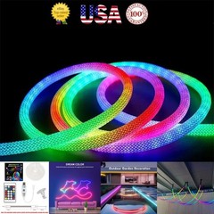 USA – 5V 1m RGB 360 Round Reticulate Neon LED Light Strip Kit Home Party Decor