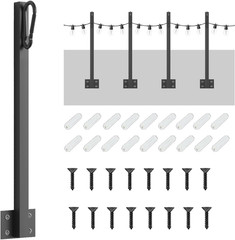 4 Pack String Light Poles,Hanging Light Poles for Outdoor String Lights, Metal S
