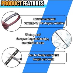 Universal Car LED Strip Light, USB Port Auto Interior Decorative USB, Red