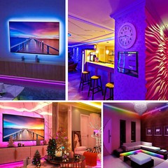 32FT Flexible 3528 RGB LED SMD Strip Light Remote Fairy Lights Room TV Party US